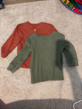 Cat & Jack Olive Green Long-Sleeve Thermal Tee